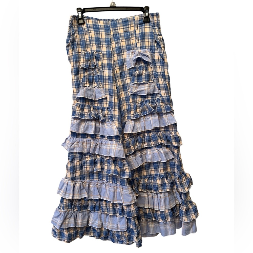 Plaid Ruffle Pants